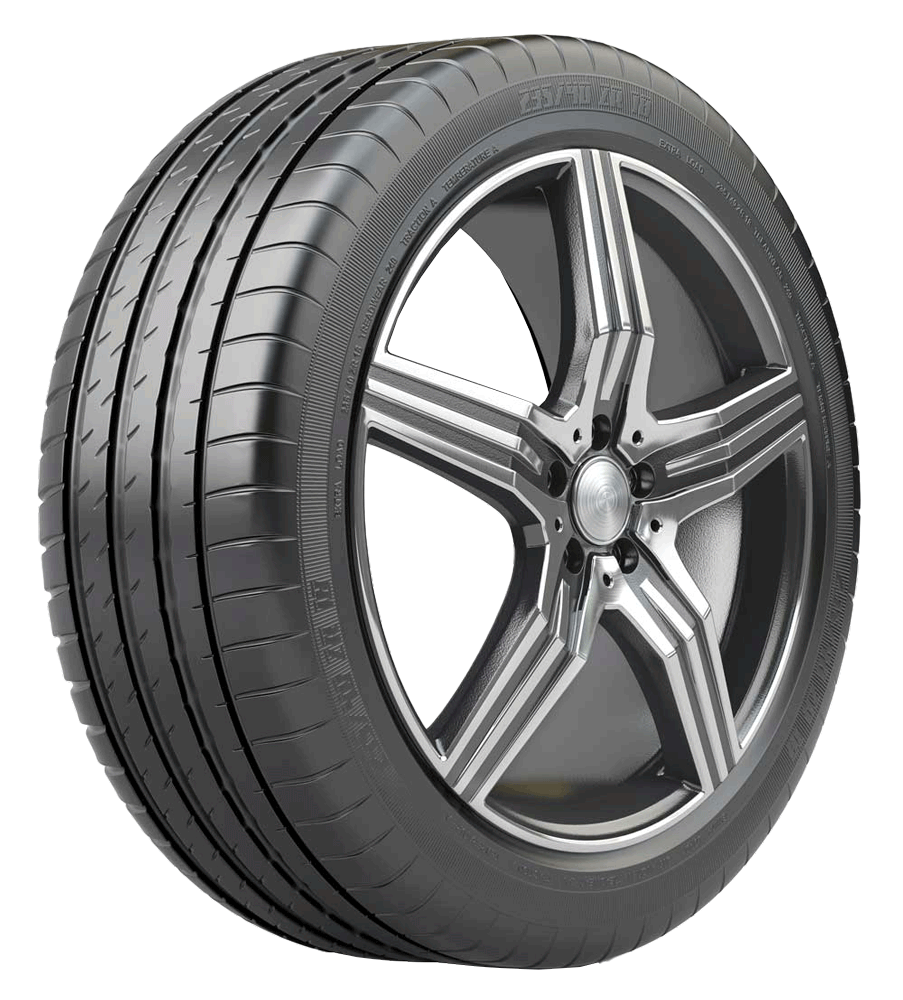 car wheel on alloy disc with tyre isolated 1